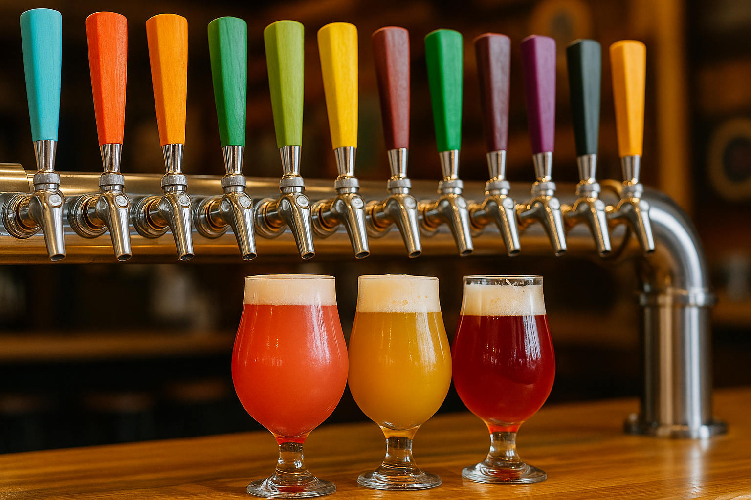 Pouring sour beers at a Portland brewery, Oregon craft beer.
