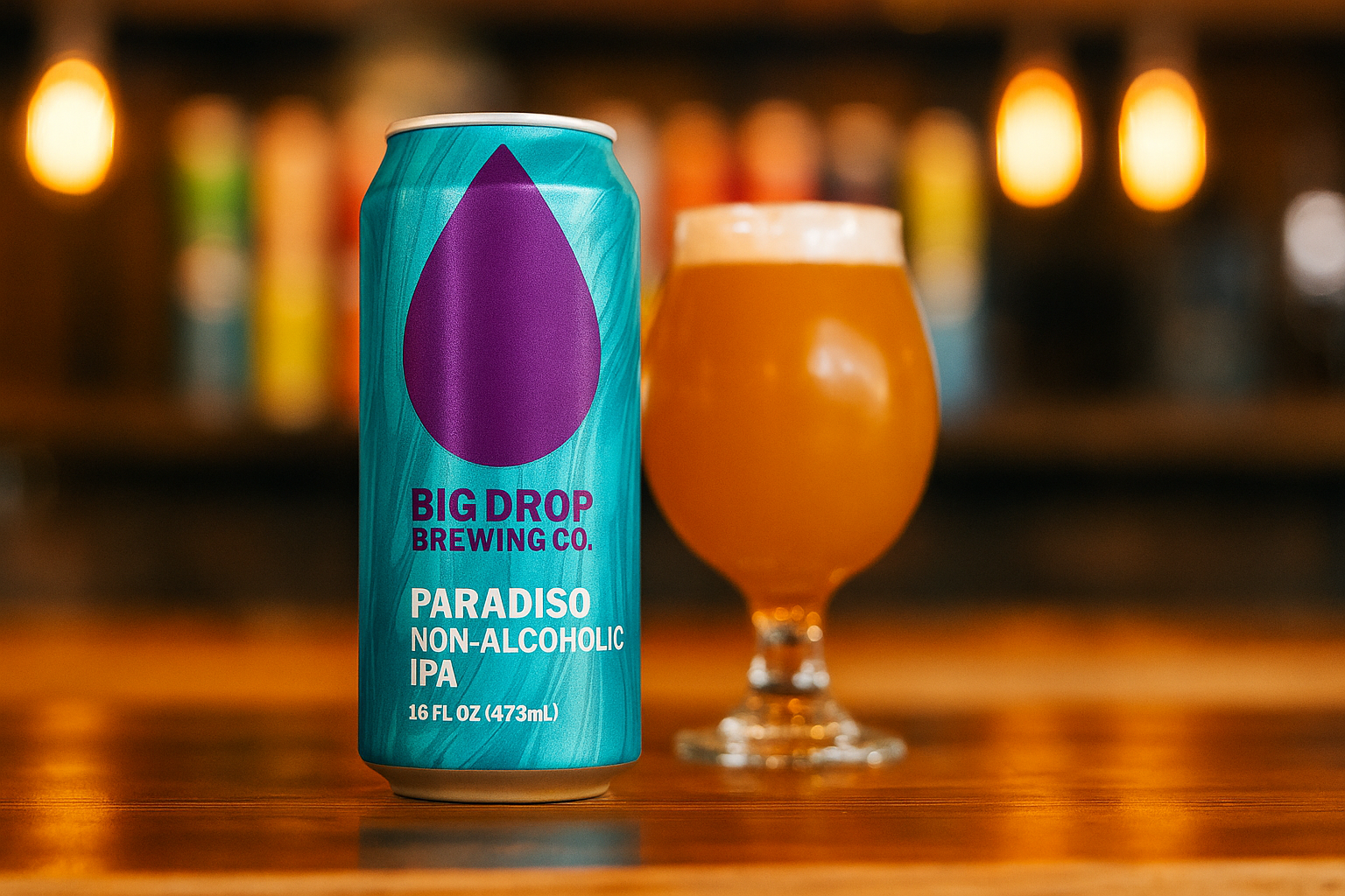 Trendy Beer Photo: Non-alcoholic craft beer can (Big Drop style).