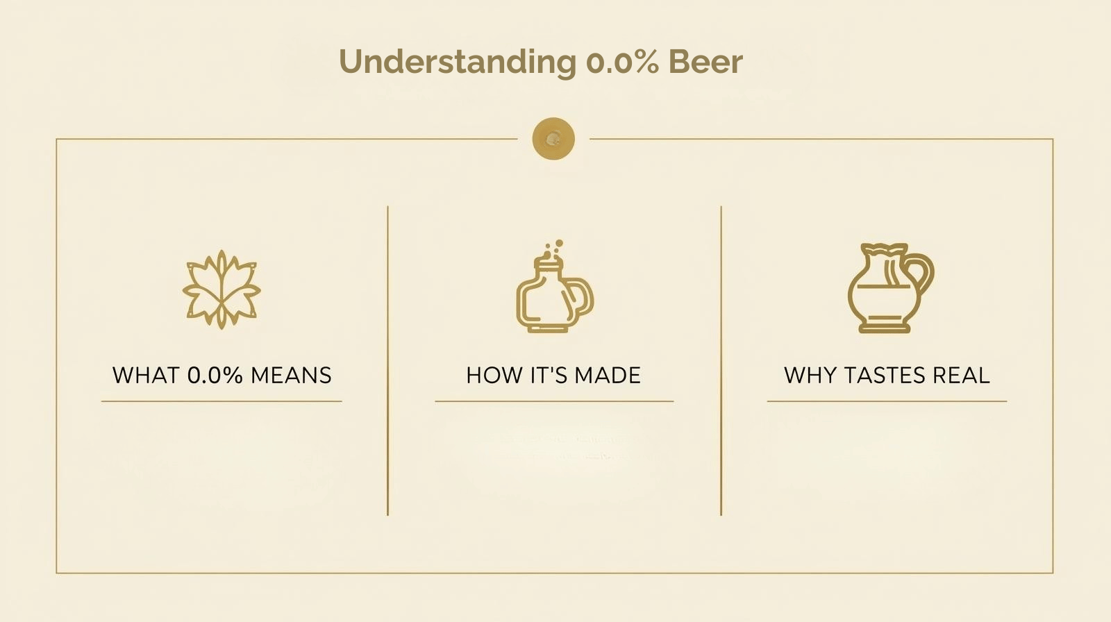 Infographic explaining how non-alcoholic beer is brewed and labeled in different regions.