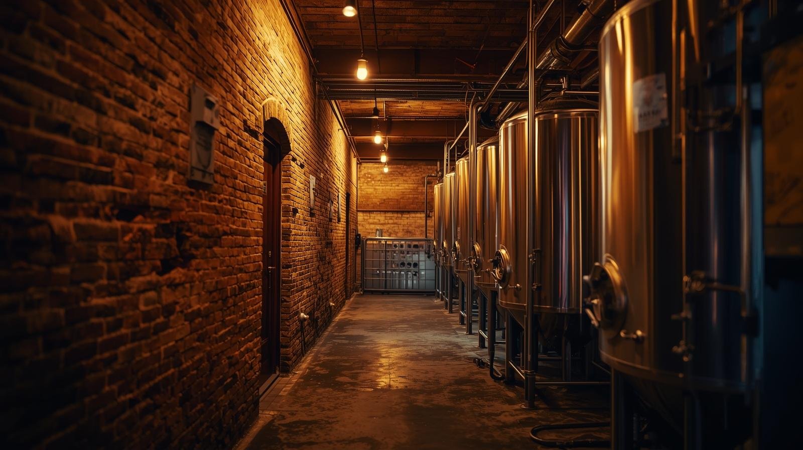 Industrial craft brewery taproom in Manchester