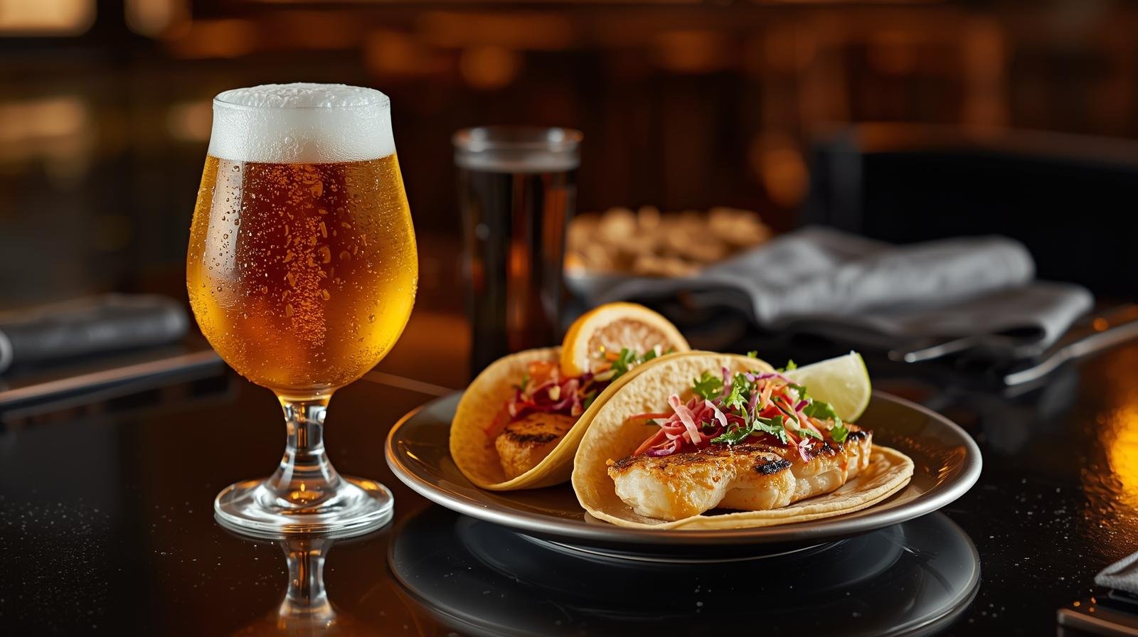 West Coast IPA served with food pairings.