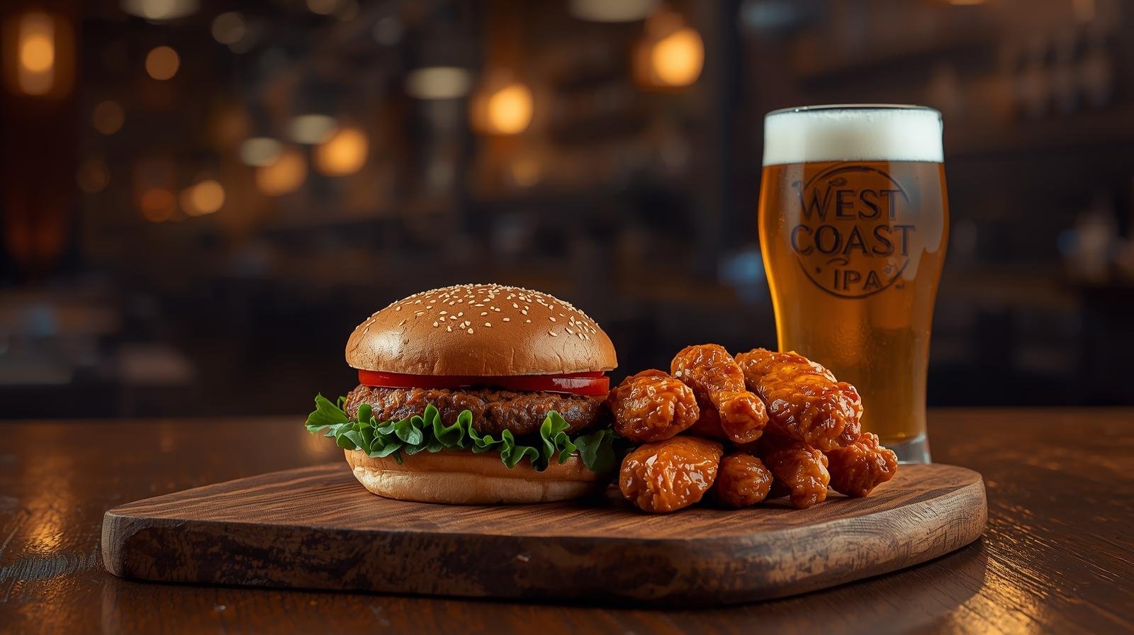 Spicy food paired with West Coast IPA in gastropub setting